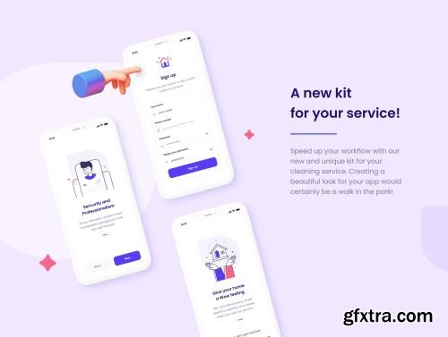 Housework Service App UI Kit Ui8.net