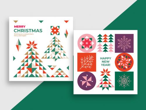 Christmas Invitation Card Layout with Holidays Decoration 643817576