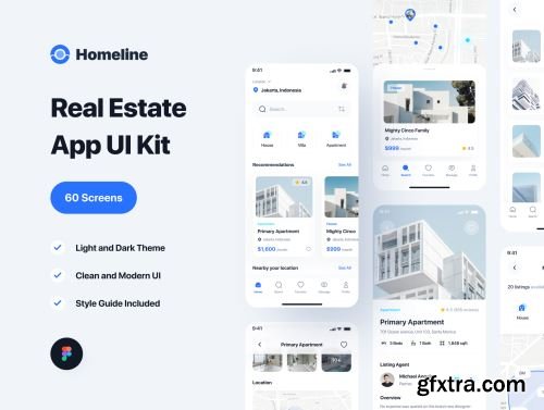 Homeline - Real Estate & Rent House App UI Kit Ui8.net