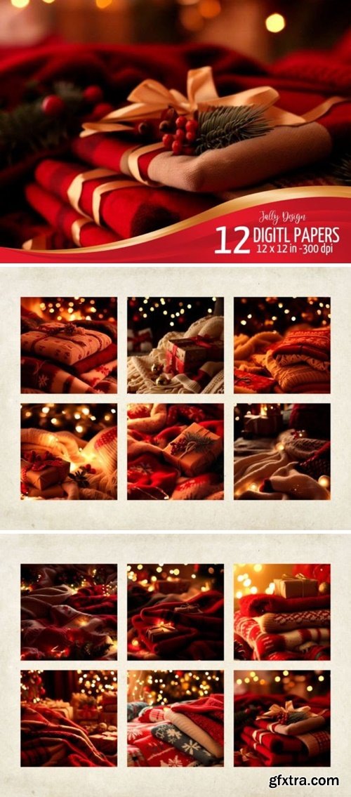 Christmas Blankets Digital Paper 81771913