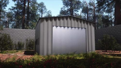 Videohive - Container Storage House In The Forest 4K - 48322943 - 48322943