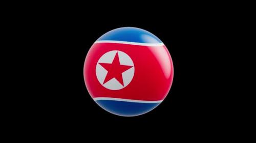 Videohive - animation of the flag of the country "Democratic People's Republic of Korea " stylized as a sphere. - 48323285 - 48323285