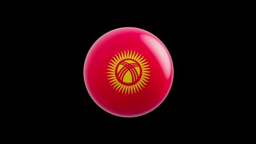 Videohive - animation of the flag of the country "Kyrgyzstan" stylized under the sphere. alpha channel - 48323288 - 48323288