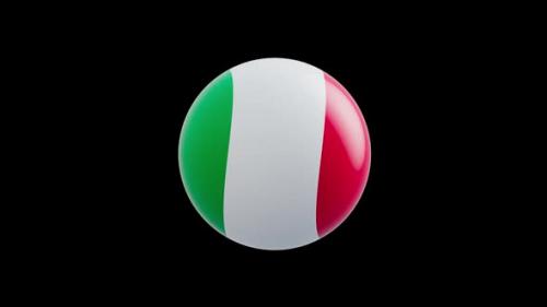 Videohive - animation of the flag of the country "Italy" stylized as a sphere. alpha channel - 48323292 - 48323292