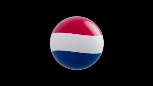 Videohive - animation of the flag of the country "Holland" stylized as a sphere. alpha channel - 48323466 - 48323466