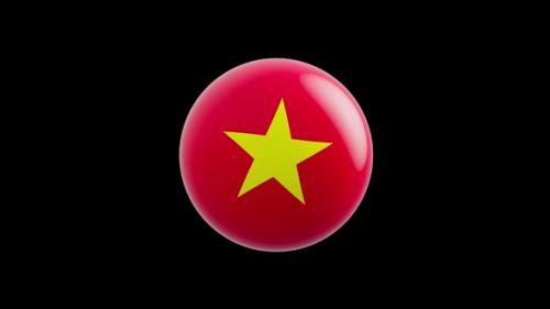 Videohive - animation of the flag of the country "Vietnam" stylized under the sphere. alpha channel - 48323467 - 48323467