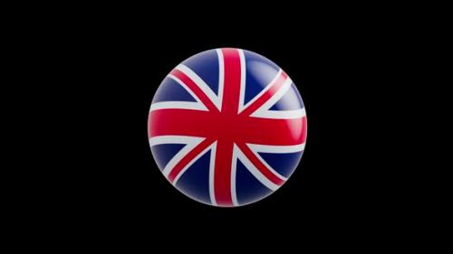 Videohive - animation of the flag of the country "Great Britain" stylized as a sphere. alpha channel - 48323475 - 48323475