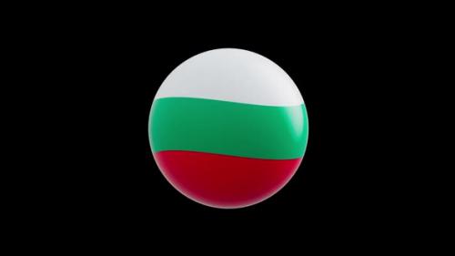 Videohive - animation of the flag of the country "Bulgaria" stylized under the sphere. alpha channel - 48323476 - 48323476