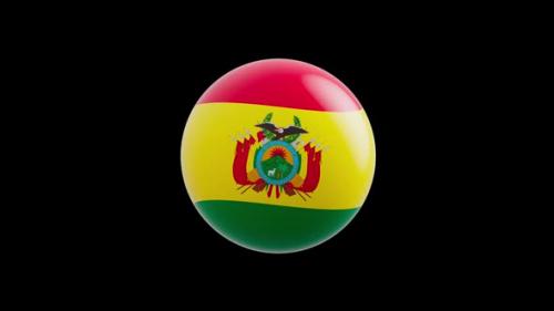 Videohive - animation of the flag of the country "Bolivia" stylized as a sphere. alpha channel - 48323478 - 48323478