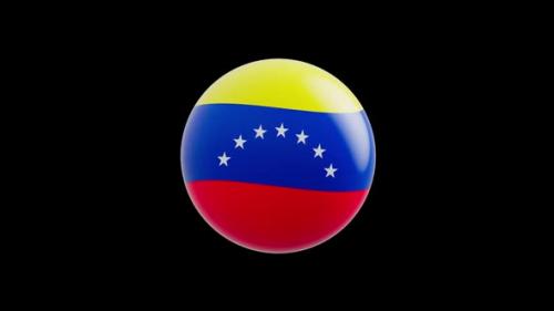 Videohive - animation of the flag of the country "Venezuela" stylized as a sphere. alpha channel - 48323479 - 48323479