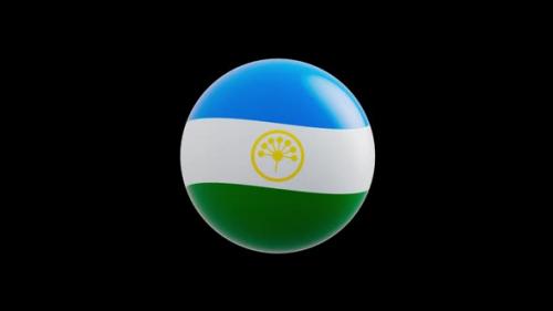 Videohive - animation of the flag of the country "Bashkortostan" stylized under the sphere. alpha channel - 48323608 - 48323608