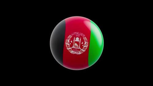 Videohive - animation of the flag of the country "Afghanistan " stylized as a sphere. alpha channel - 48323610 - 48323610