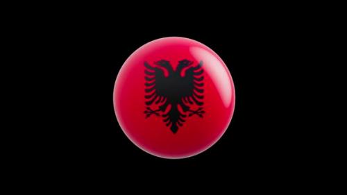 Videohive - animation of the flag of the country "Albania" stylized as a sphere. alpha channel - 48323613 - 48323613