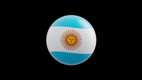 Videohive - animation of the flag of the country "Argentina " stylized as a sphere. alpha channel - 48323616 - 48323616