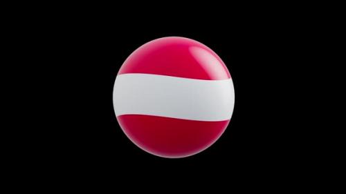 Videohive - animation of the flag of the country "Austria" stylized as a sphere. alpha channel - 48323617 - 48323617