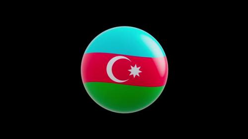 Videohive - animation of the flag of the country " Azerbaijan " stylized under the sphere - 48323618 - 48323618