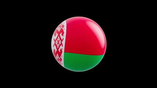 Videohive - animation of the flag of the country "Belarus" stylized as a sphere. alpha channel - 48323621 - 48323621