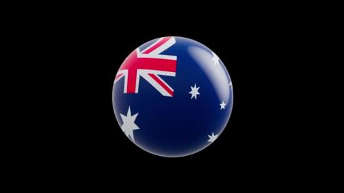 Videohive - animation of the flag of the country "Australia" stylized as a sphere. alpha channel - 48323622 - 48323622