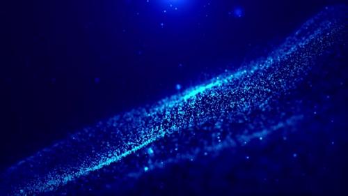 Videohive - Blue Particle Wave Flow Background Loop V2 - 48324346 - 48324346