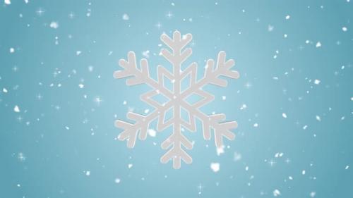 Videohive - 3D Snowflake Background Loop - 48329634 - 48329634