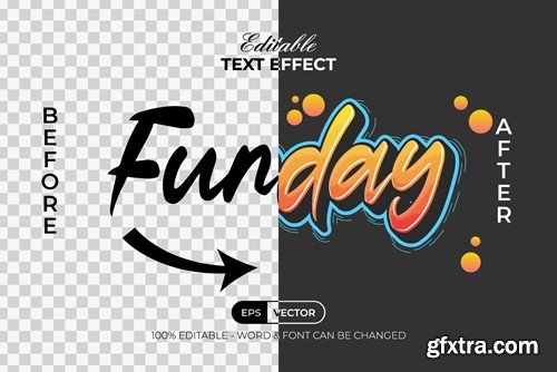 Funday Text Effect Sticker Style PSVURPB