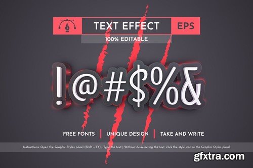 Red Monster - Editable Text Effect, Font Style P9HN84Z