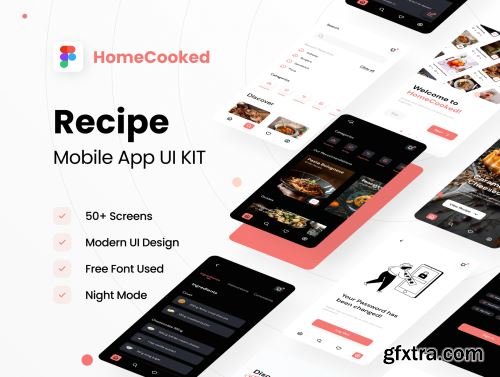 HomeCooked Recipe Mobile UI Kit Ui8.net