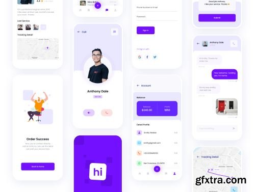 Hi - Social Service App UI KIT Ui8.net