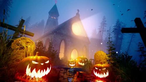 Videohive - Halloween pumpkins looped 4K - 48331560 - 48331560