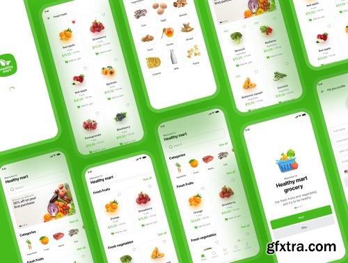 Healthy Mart - Grocery App : iOS Ui Kit Ui8.net