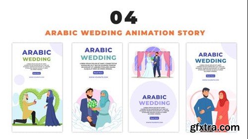 Videohive Arabic Wedding Character 2D Vector Avatar Instagram Story 48661183