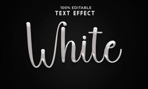 Premium PSD | Psd white 3d text style effect Premium PSD