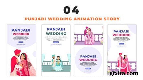 Videohive Flat Design Punjabi Wedding Character Instagram Story 48661254