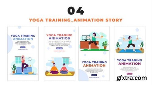 Videohive Flat Design Avatar Yoga Training Instagram Story 48655550