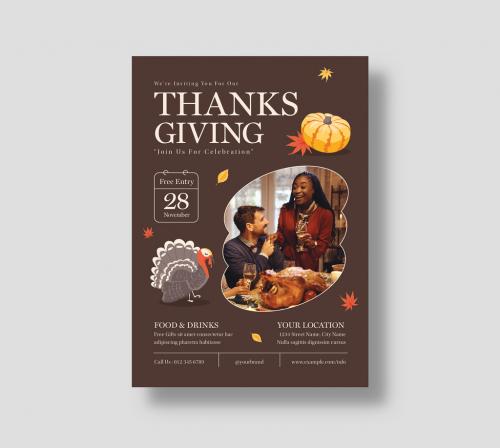 Thanksgiving Flyer Layout 642128691