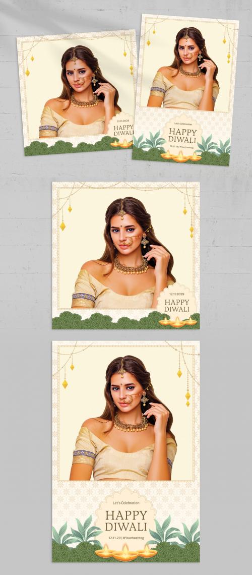 Diwali Photo Card Layout 642128530