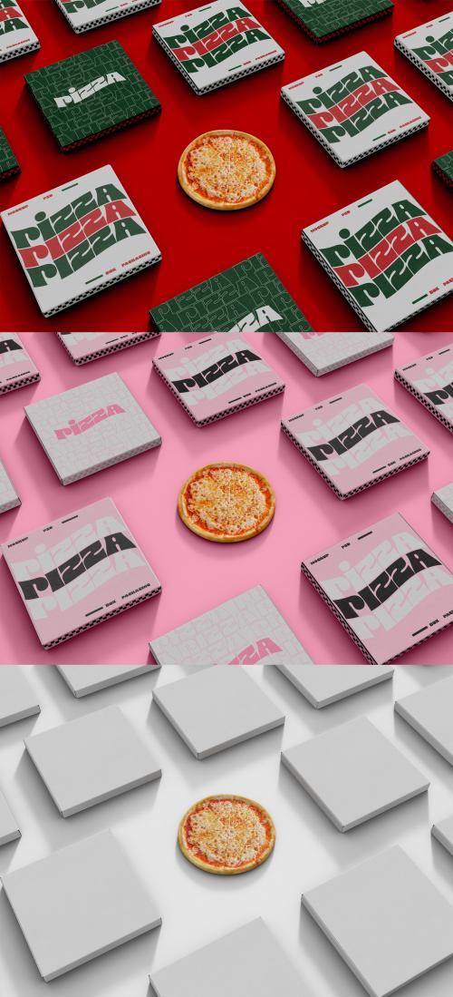 Mosaic Pizza Boxes Mockup 642127082