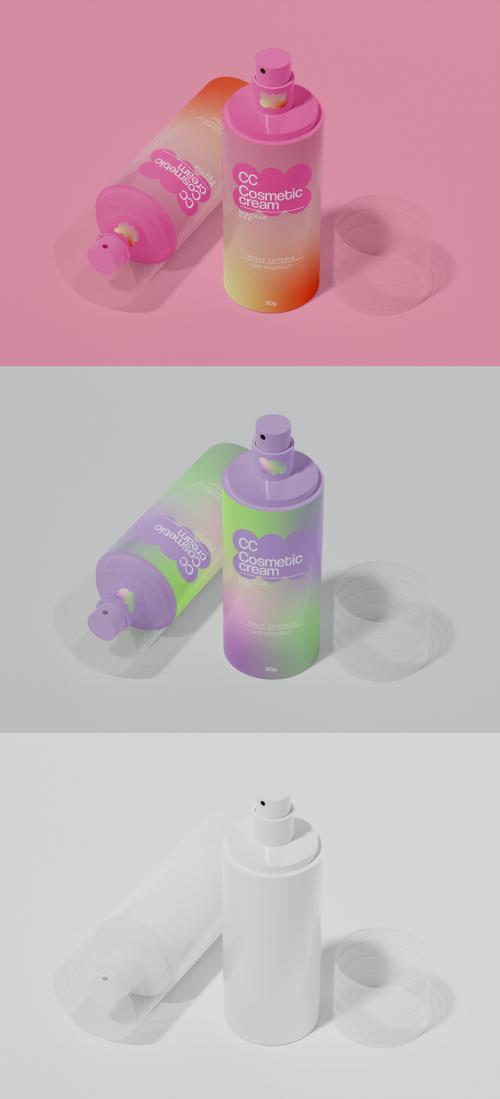 Two Cosmetic Bottles Mockup 642125214