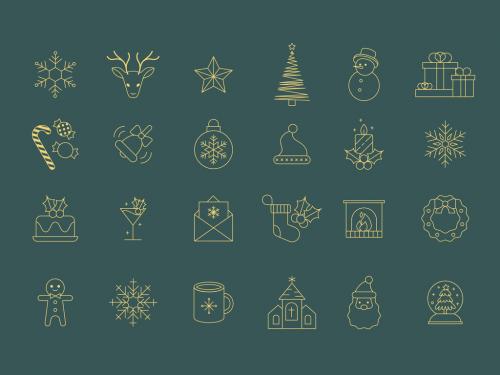 Christmas Icons Set 642128343