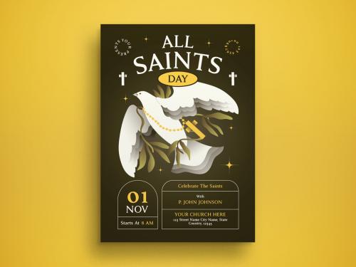 Brown Handdrawn All Saints Day Flyer Layout 642011594