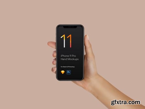 Hand Mockups iPhone 11, S10, Pixel 4 Ui8.net