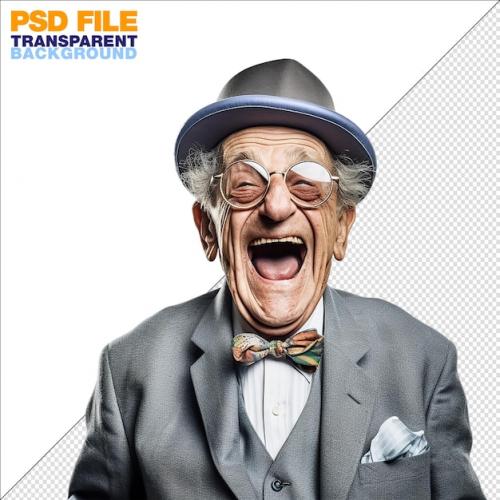 Premium PSD | A portrait of a wealthy elderly man isolated on transparent background Premium PSD