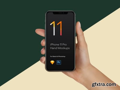 Hand Mockups iPhone 11, S10, Pixel 4 Ui8.net