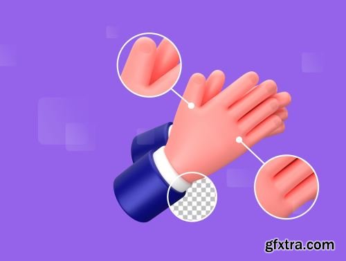 Hand Gestures - 3D Illustration Ui8.net