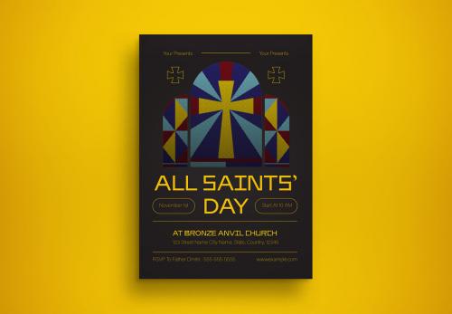 Black Gothic Style All Saint Day Flyer Layout 642011573