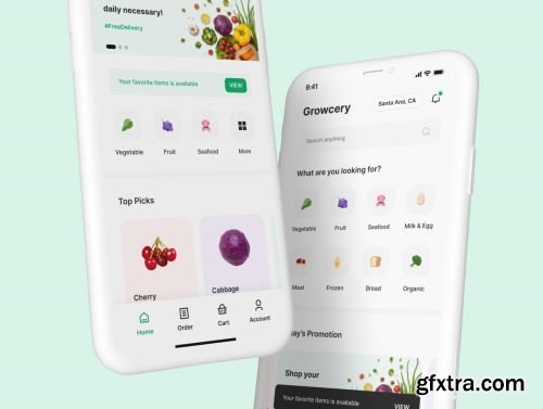 Growcery - Grocery App UI Kit Ui8.net