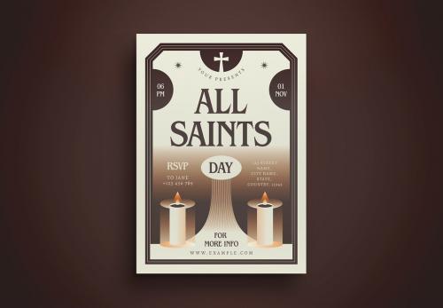 Beige Gradient Modern All Saints Day Flyer Layout 642011571