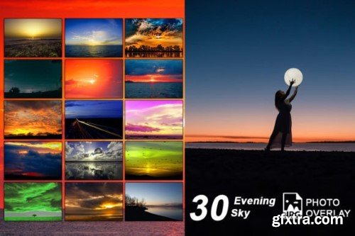 30 Evening Sky Photo Overlay