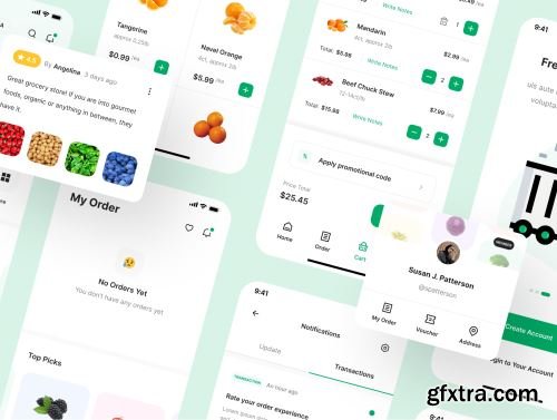 Growcery - Grocery App UI Kit Ui8.net