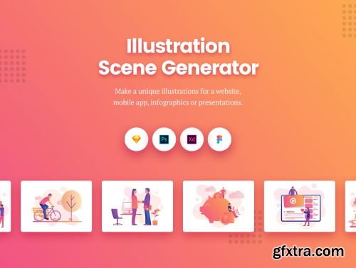 Gradient Illustration Scene Generator Ui8.net